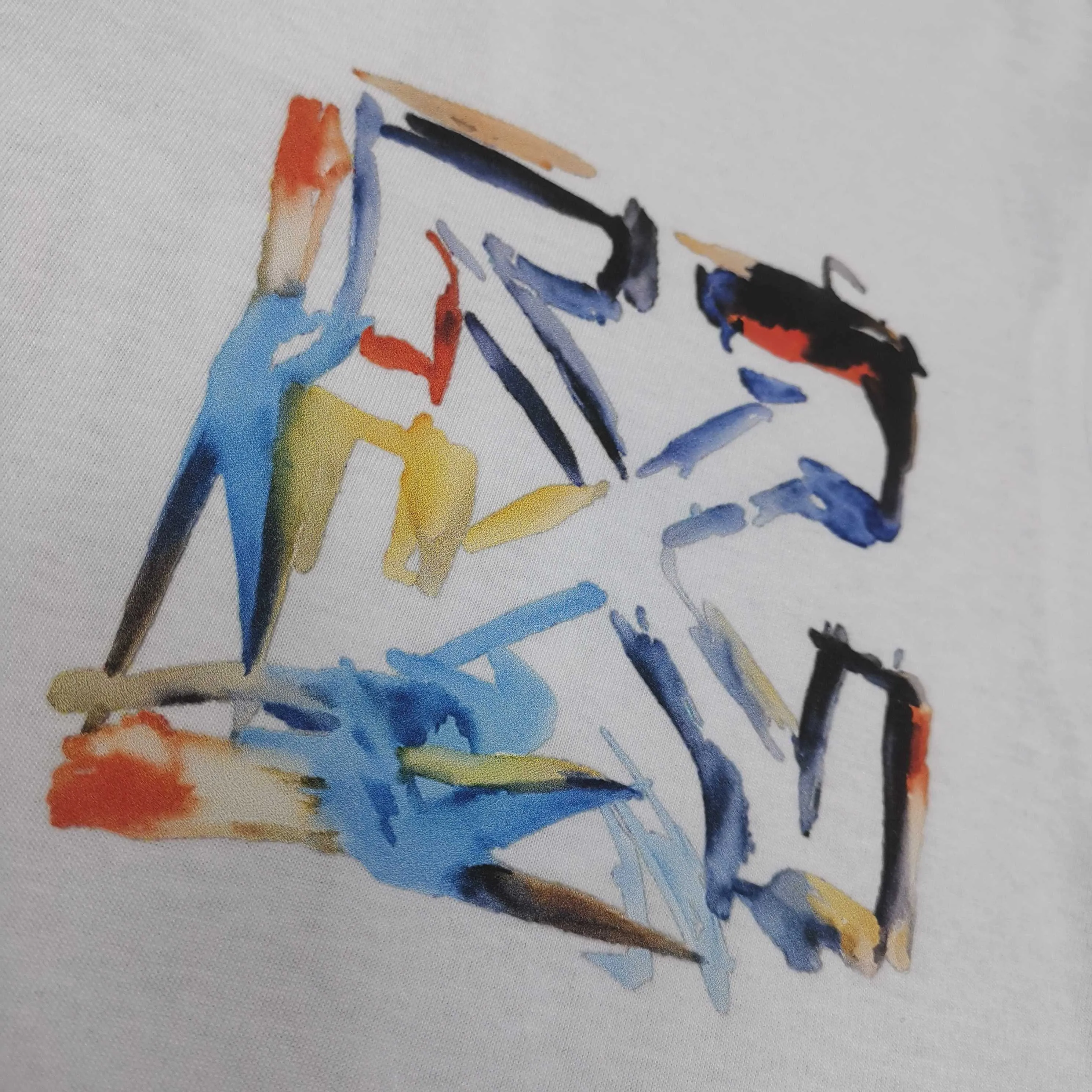Top version ❤️off white new loose version colorful painted letters short-sleeved T-shirt Size: S M L XL Color: Black White P240